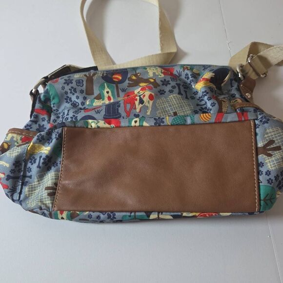 Lily Bloom Women's Who Let The Dogs Out Crossbody Shoulder Purse Bag Blue Small - Picture 4 of 5